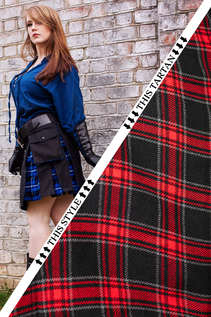 Versatta Knee-Length Tartan Hybrid Cargo Kilt - Warlord