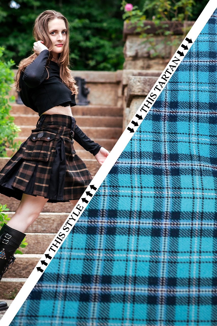 Versatta Knee-Length Inverted Tartan Hybrid Cargo Kilt - Aethervale