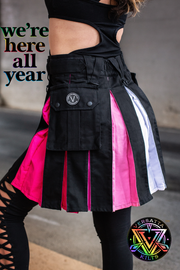 Versatta Knee-Length Lesbian Pride Hybrid Cargo Kilt - 19"