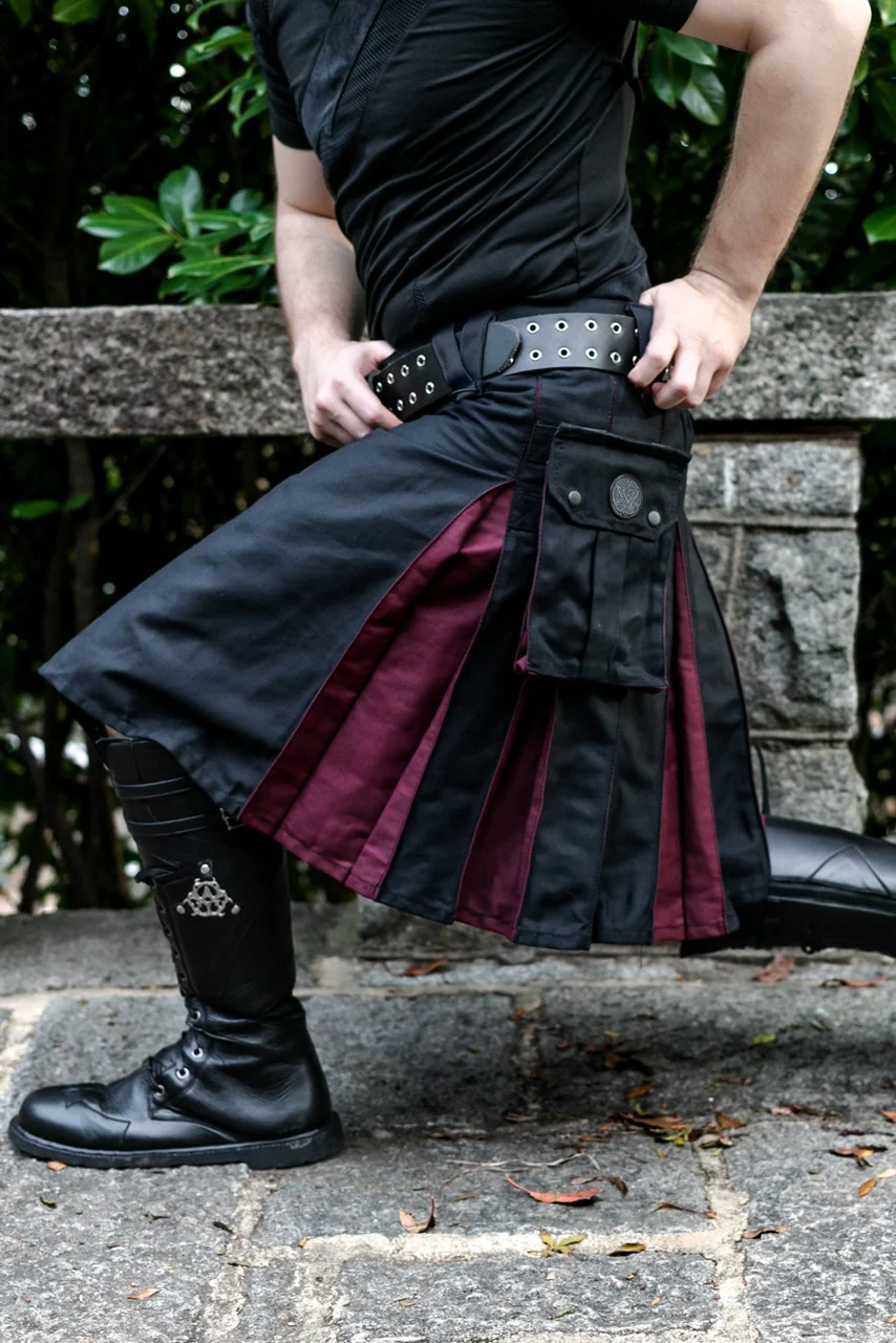 Versatta Hybrid Cargo Kilt - Burgundy