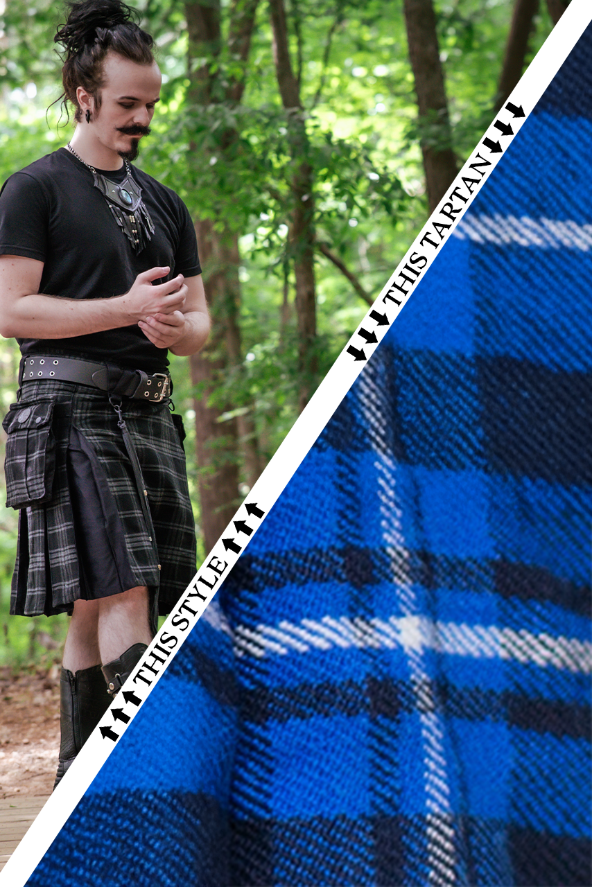 Versatta Inverted Tartan Hybrid Cargo Kilt - Admiral