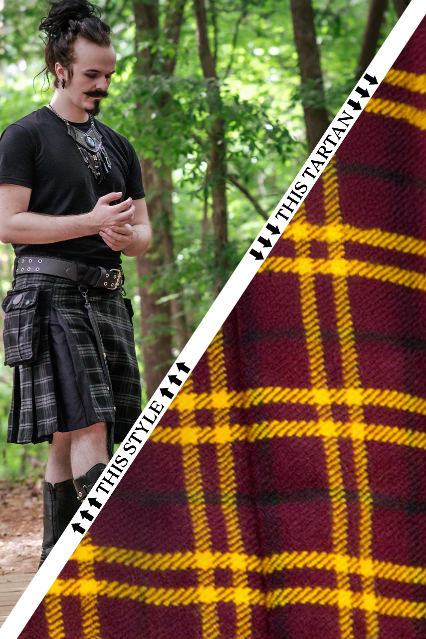 Versatta Inverted Tartan Hybrid Cargo Kilt - Courage
