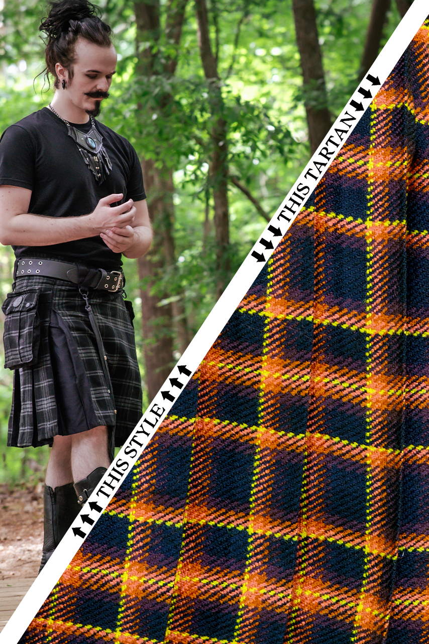 Versatta Inverted Tartan Hybrid Cargo Kilt - Emberglow