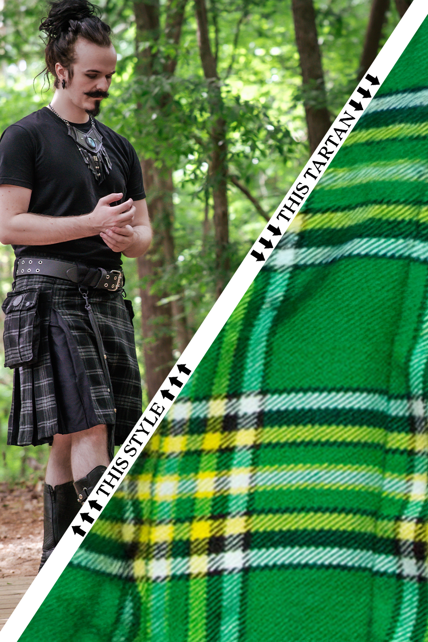 Versatta Inverted Tartan Hybrid Cargo Kilt - Irish Pride