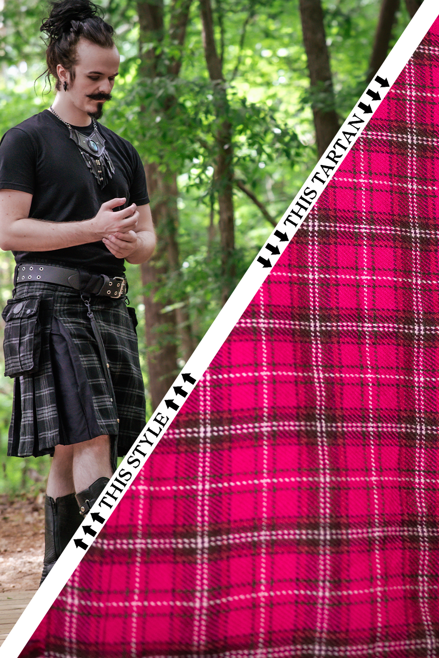Versatta Inverted Tartan Hybrid Cargo Kilt - Unicorn Blood