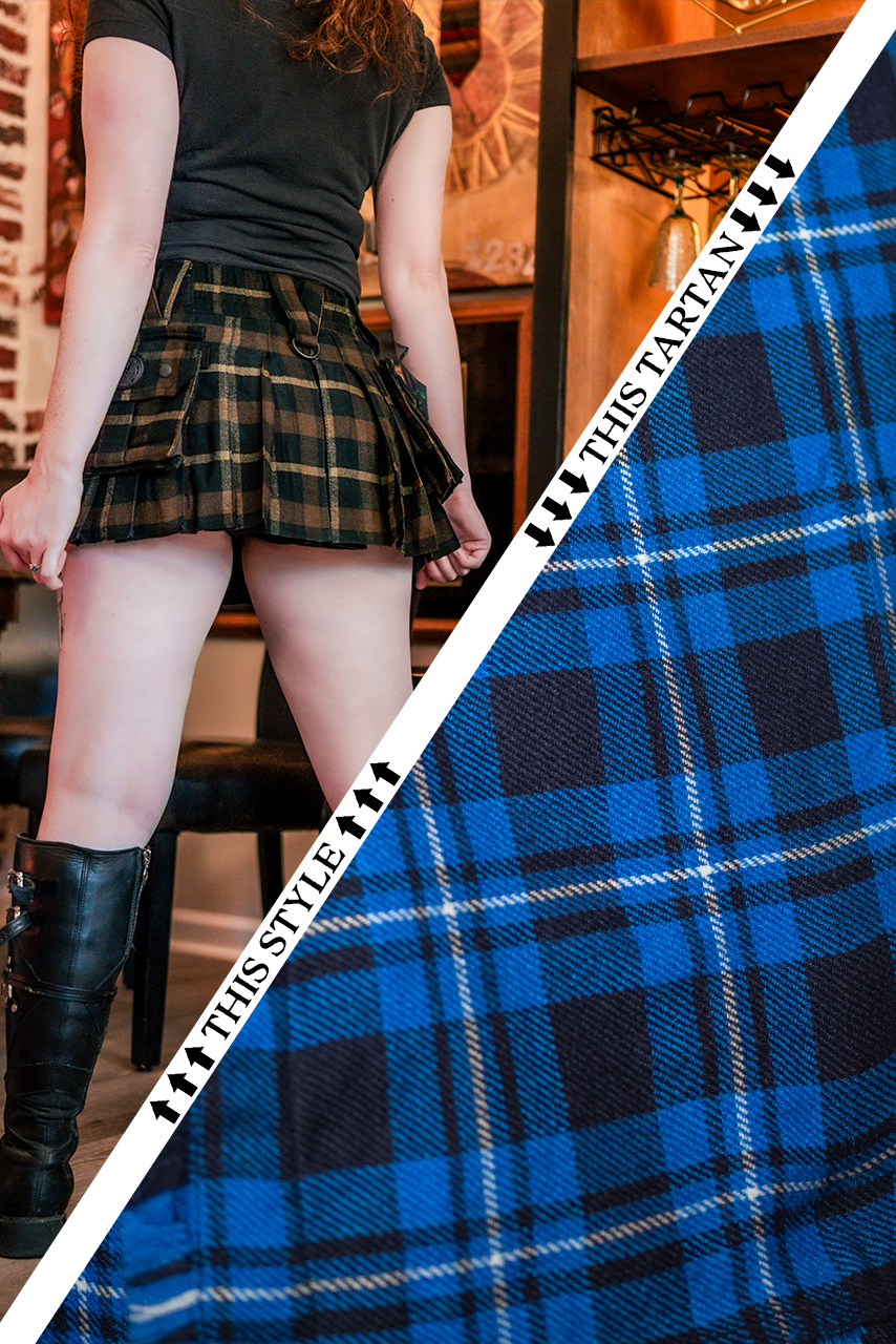 Versatta Micro Tartan Cargo Kilt - Admiral
