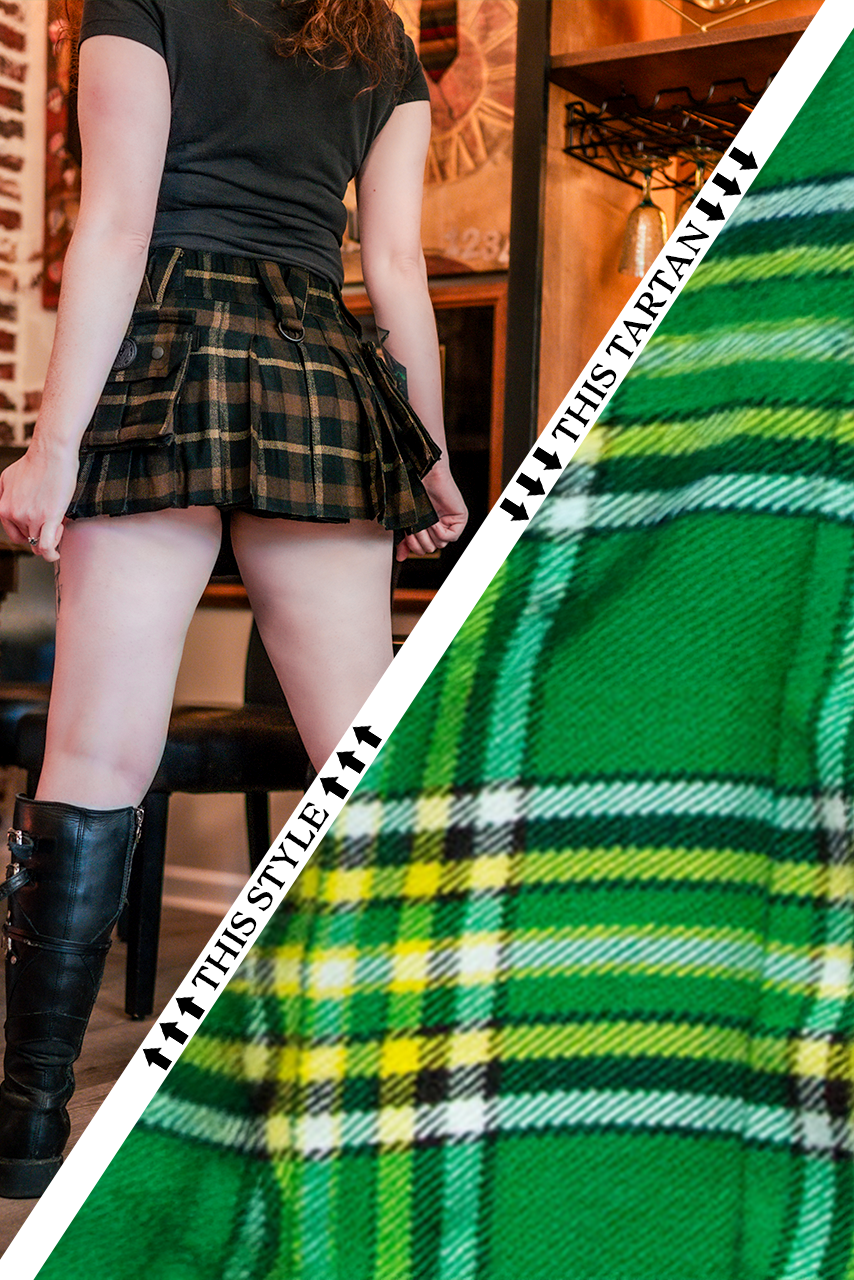 Versatta Micro Tartan Cargo Kilt - Irish Pride