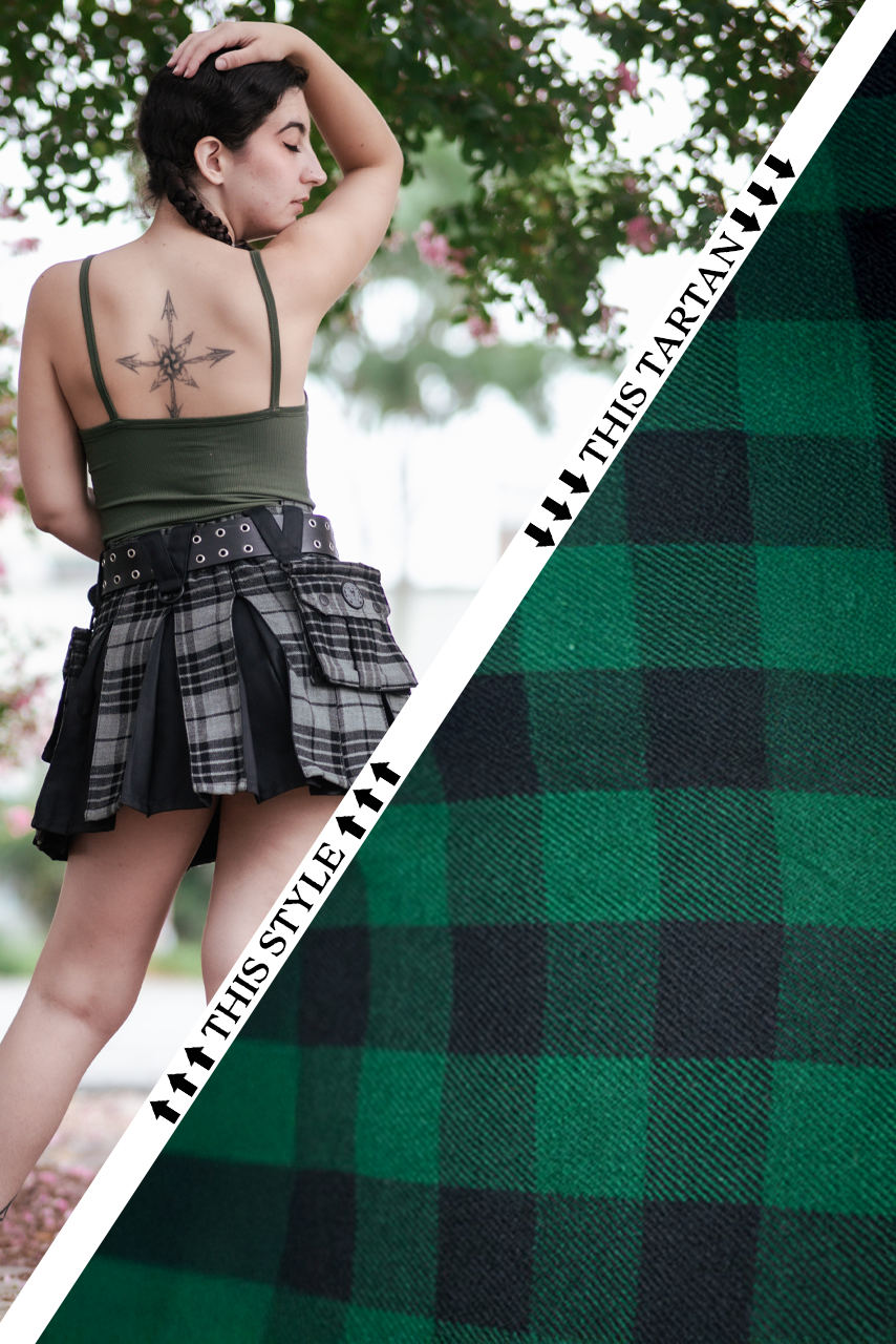 Versatta Mini Inverted Tartan Hybrid Cargo Kilt - Dragonseye
