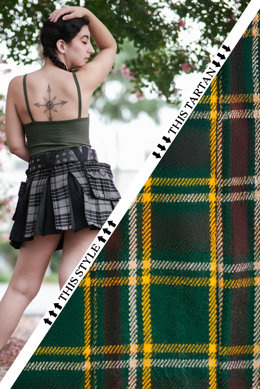 Versatta Mini Inverted Tartan Hybrid Cargo Kilt - Huntsman