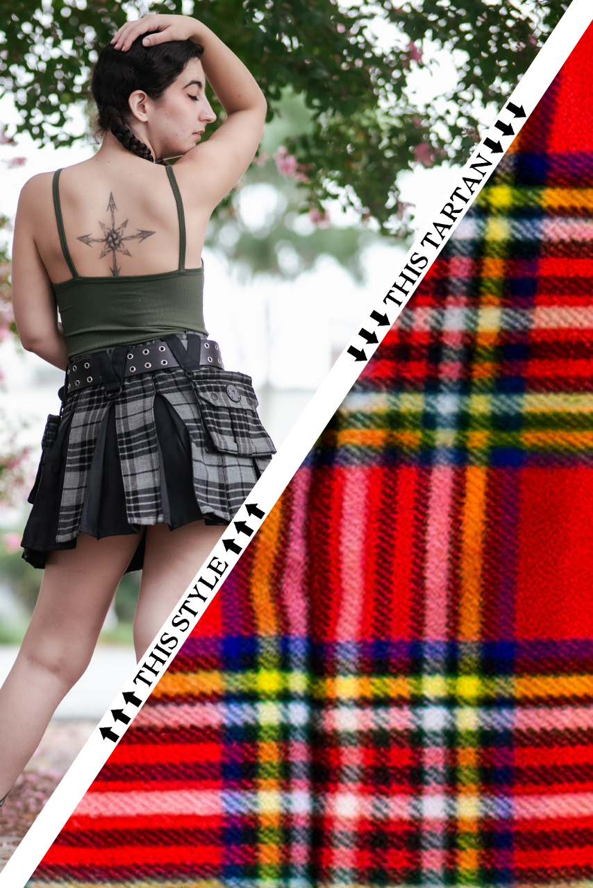 Versatta Mini Inverted Tartan Hybrid Cargo Kilt - Royalist