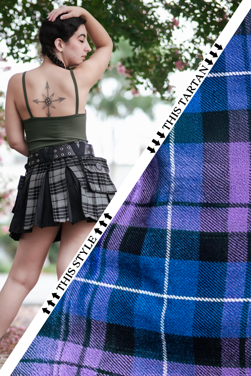 Versatta Mini Inverted Tartan Hybrid Cargo Kilt - Scottish Pride