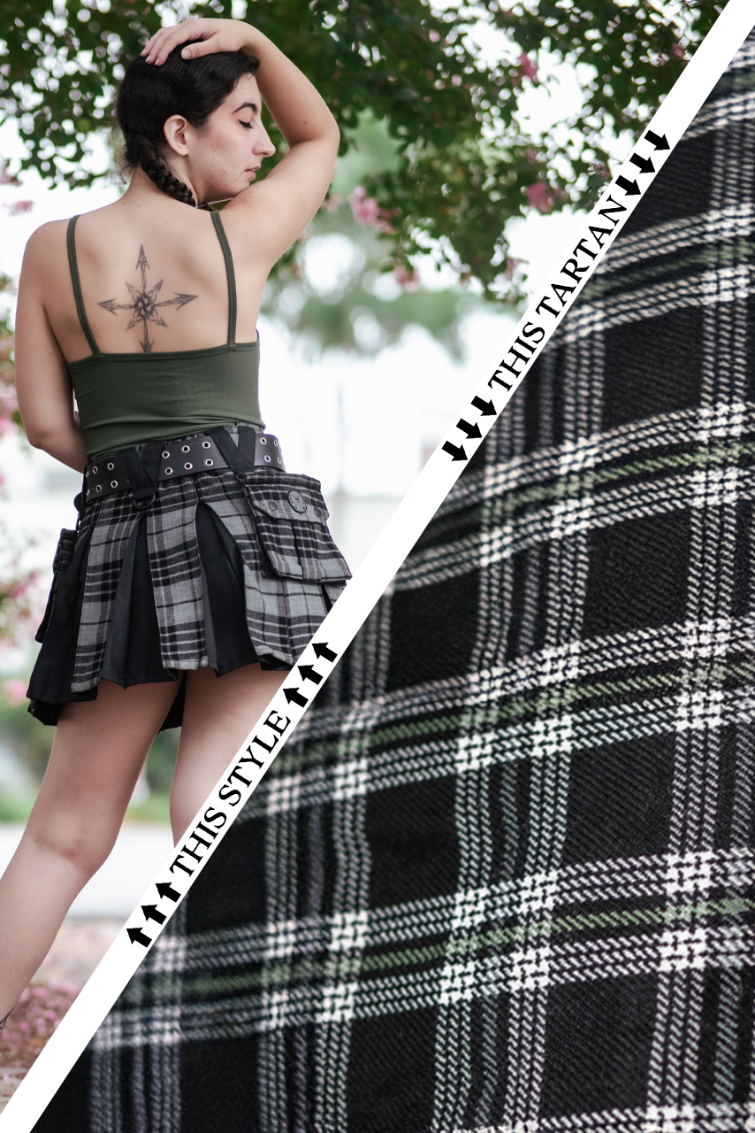 Versatta Mini Inverted Tartan Hybrid Cargo Kilt - Springtide