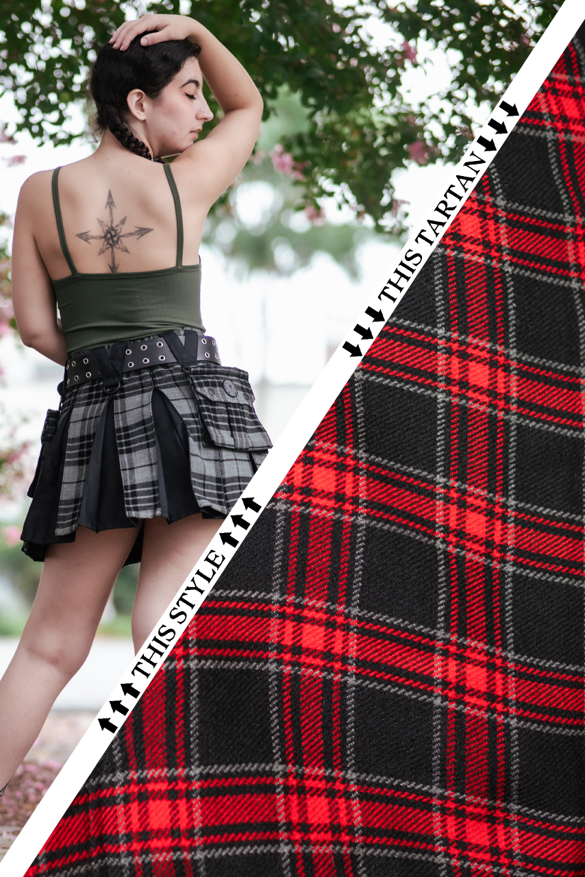 Versatta Mini Inverted Tartan Hybrid Cargo Kilt - Warlord