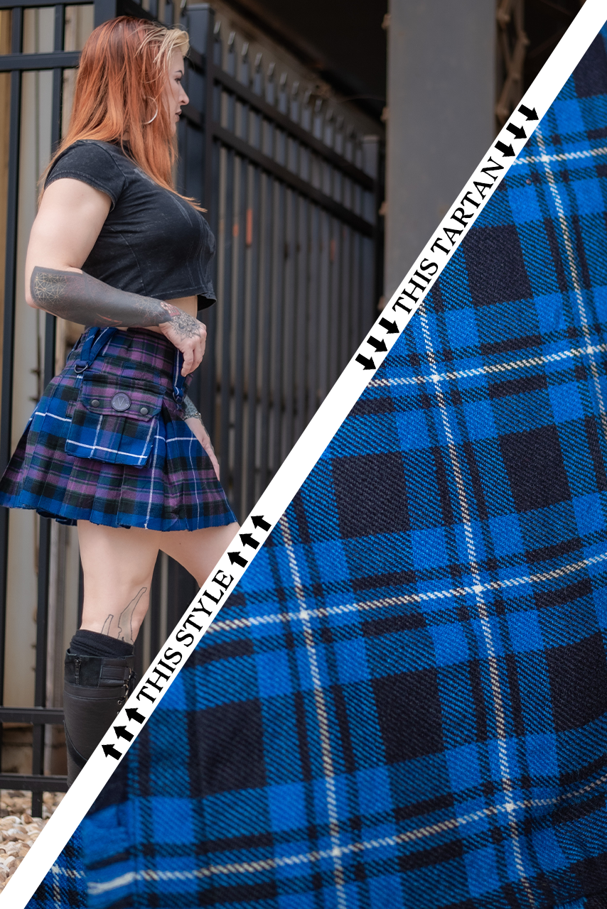 Versatta Mini Tartan Cargo Kilt - Admiral