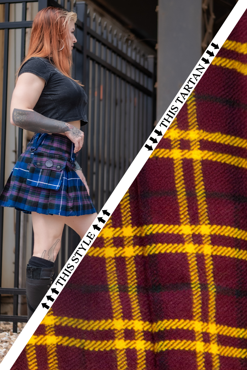 Versatta Mini Tartan Cargo Kilt - Courage