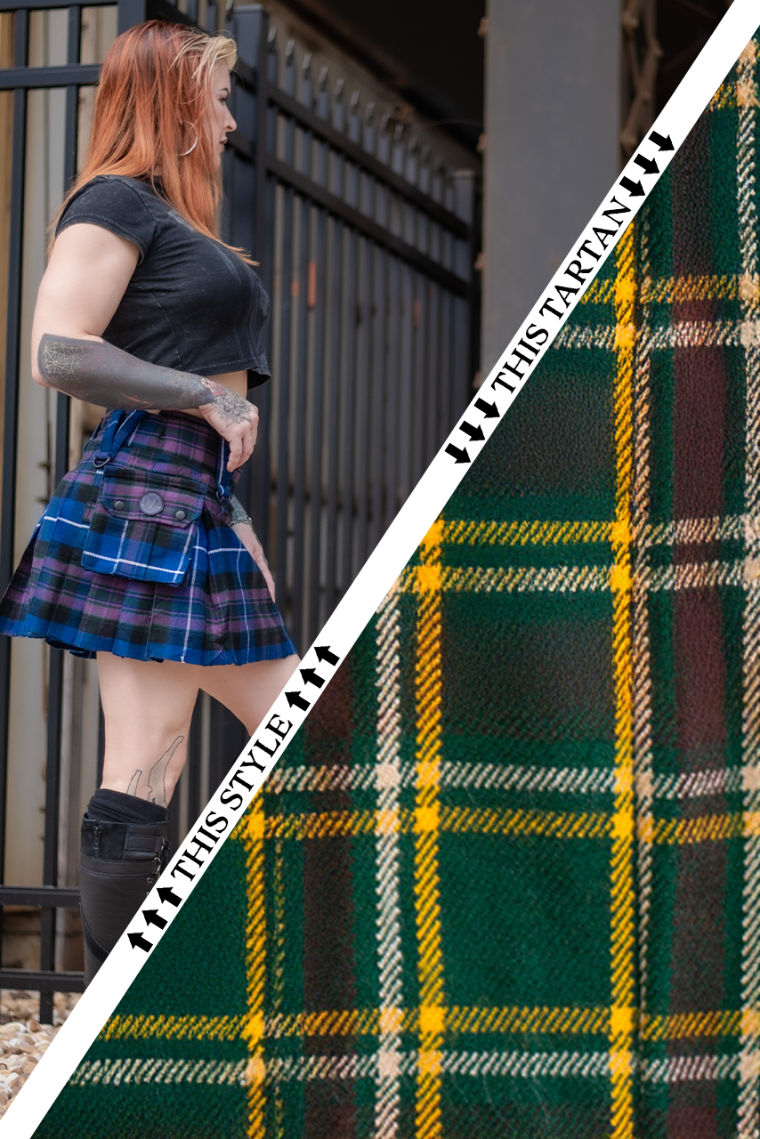 Versatta Mini Tartan Cargo Kilt - Huntsman