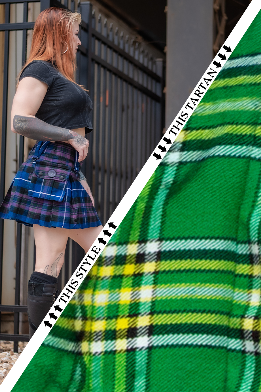 Versatta Mini Tartan Cargo Kilt - Irish Pride