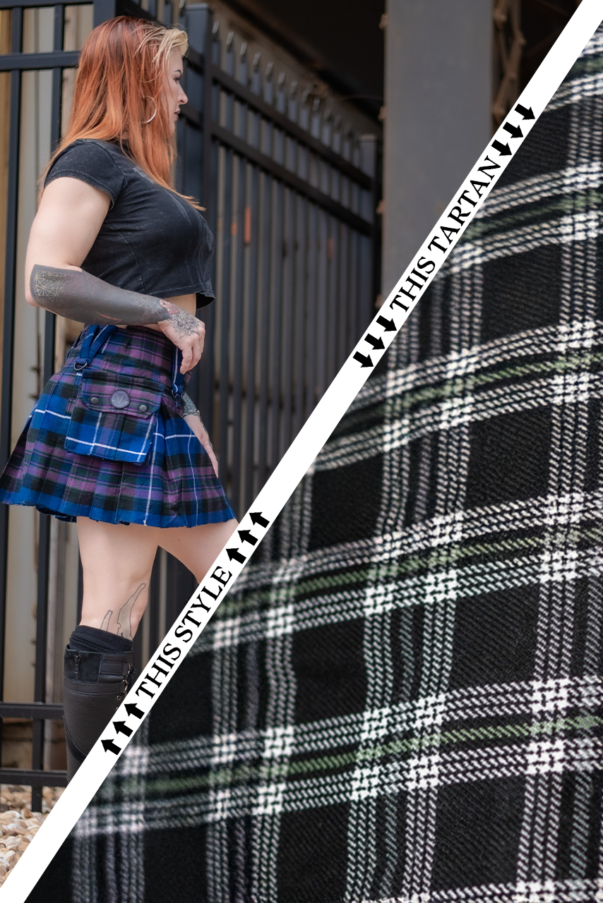 Versatta Mini Tartan Cargo Kilt - Springtide