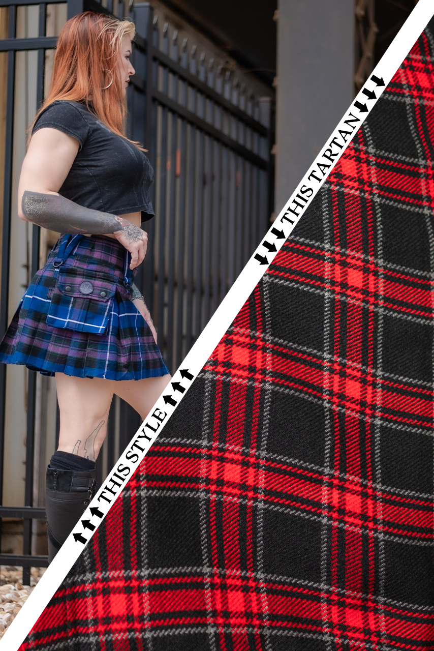 Versatta Mini Tartan Cargo Kilt - Warlord