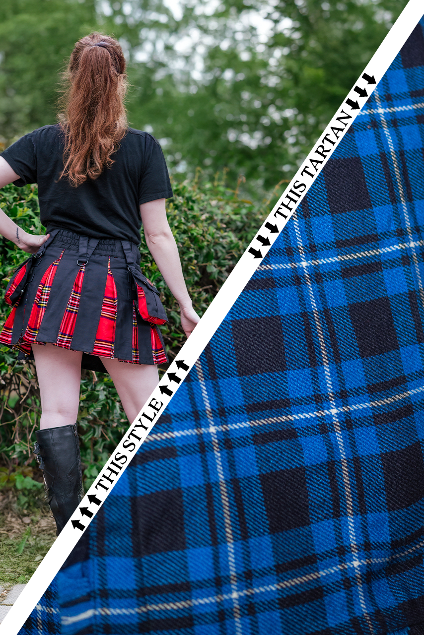Versatta Mini Tartan Hybrid Cargo Kilt - Admiral
