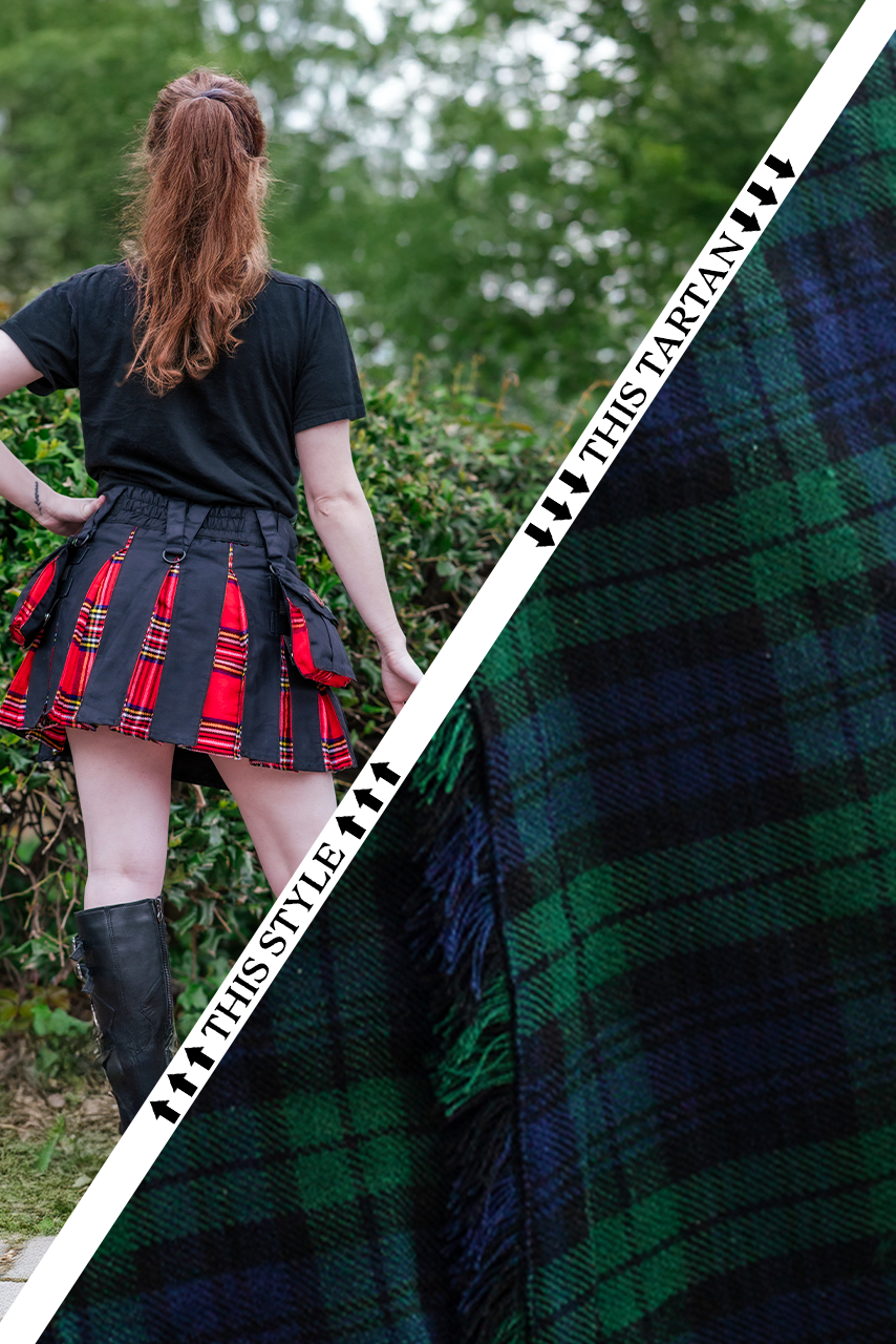 Versatta Mini Tartan Hybrid Cargo Kilt - Black Watch