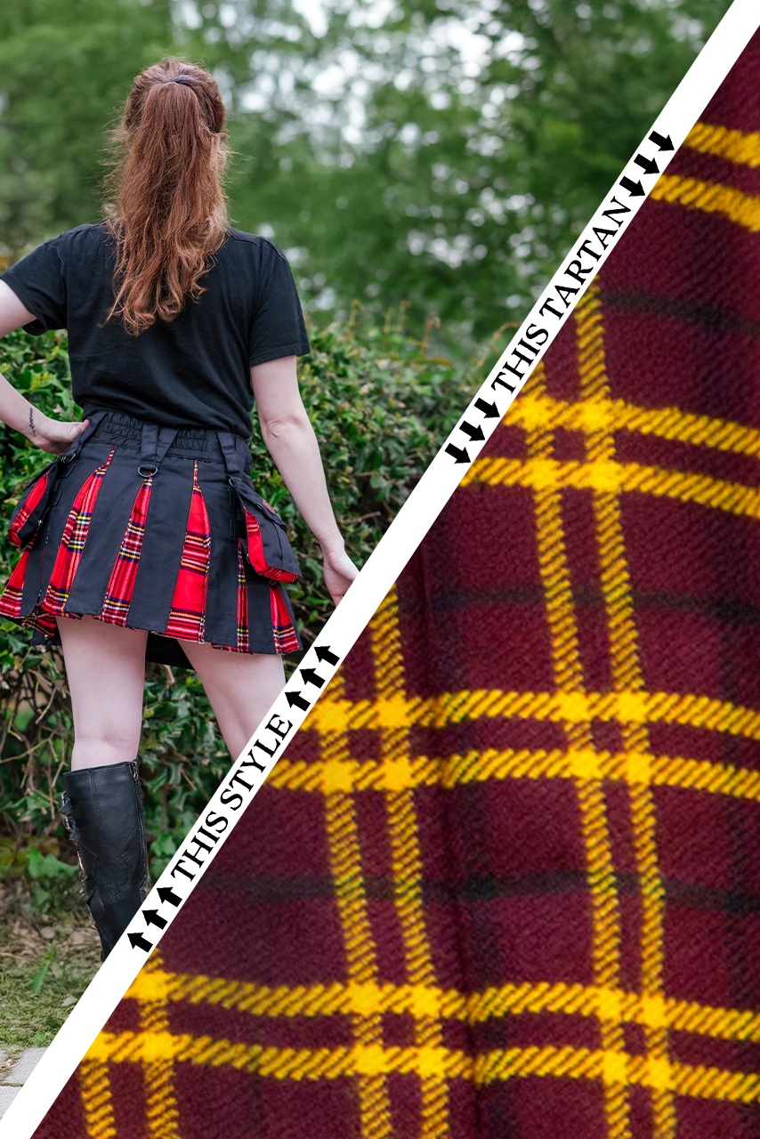 Versatta Mini Tartan Hybrid Cargo Kilt - Courage