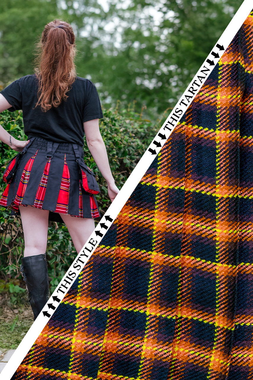 Versatta Mini Tartan Hybrid Cargo Kilt - Emberglow