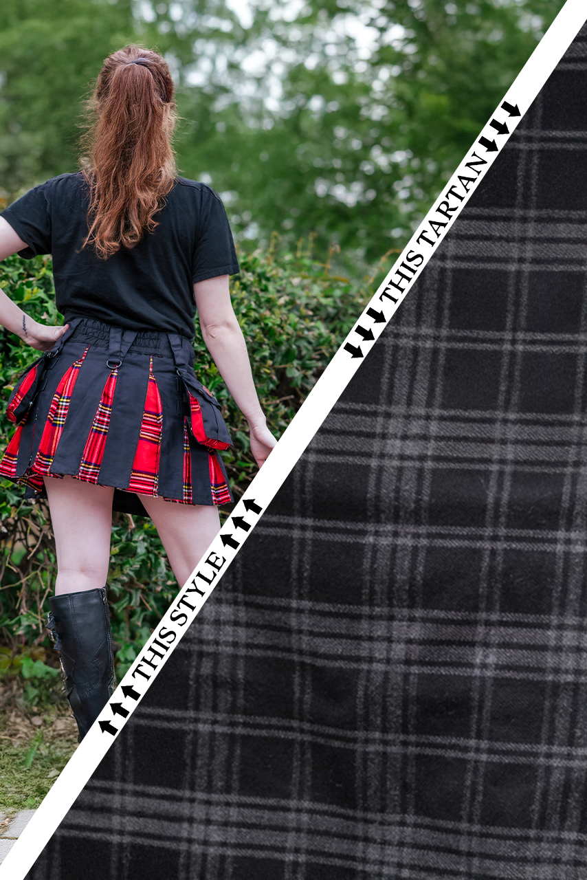 Versatta Mini Tartan Hybrid Cargo Kilt - Midnight