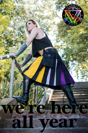 Versatta Non-Binary Pride Hybrid Cargo Kilt - 23"