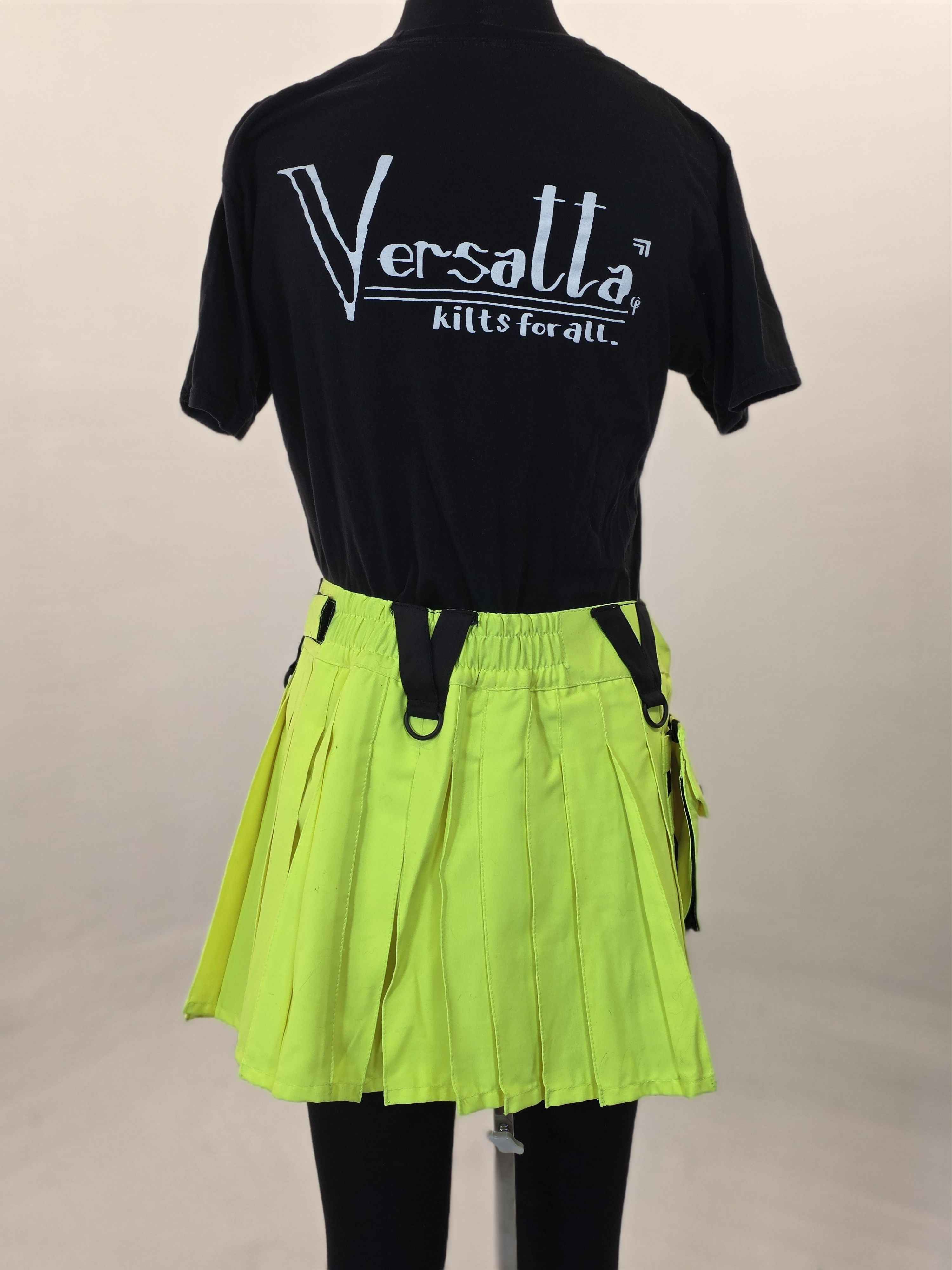 Versatta Mini Solid Cargo Kilt - 3X, Neon Yellow