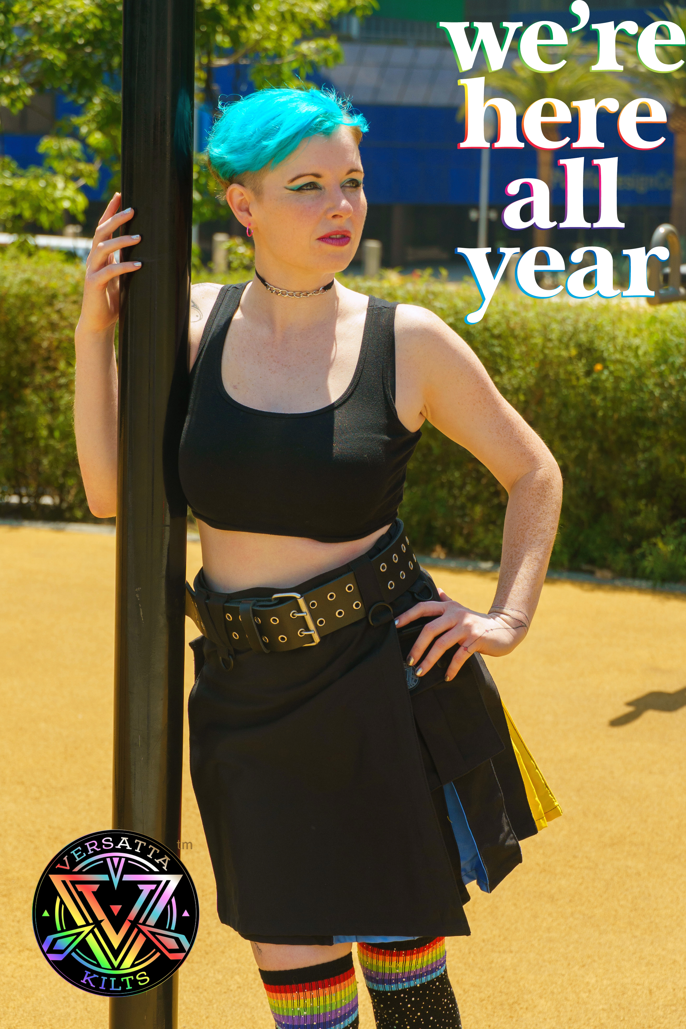 Versatta Knee-Length Pan Pride Hybrid Cargo Kilt - 19"