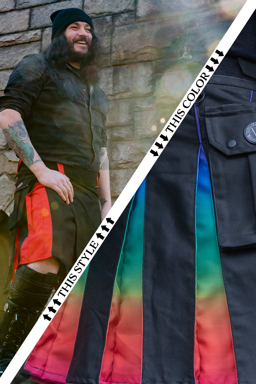 Versatta Big & Tall Rainbow Sunset Pride Hybrid Cargo Kilt