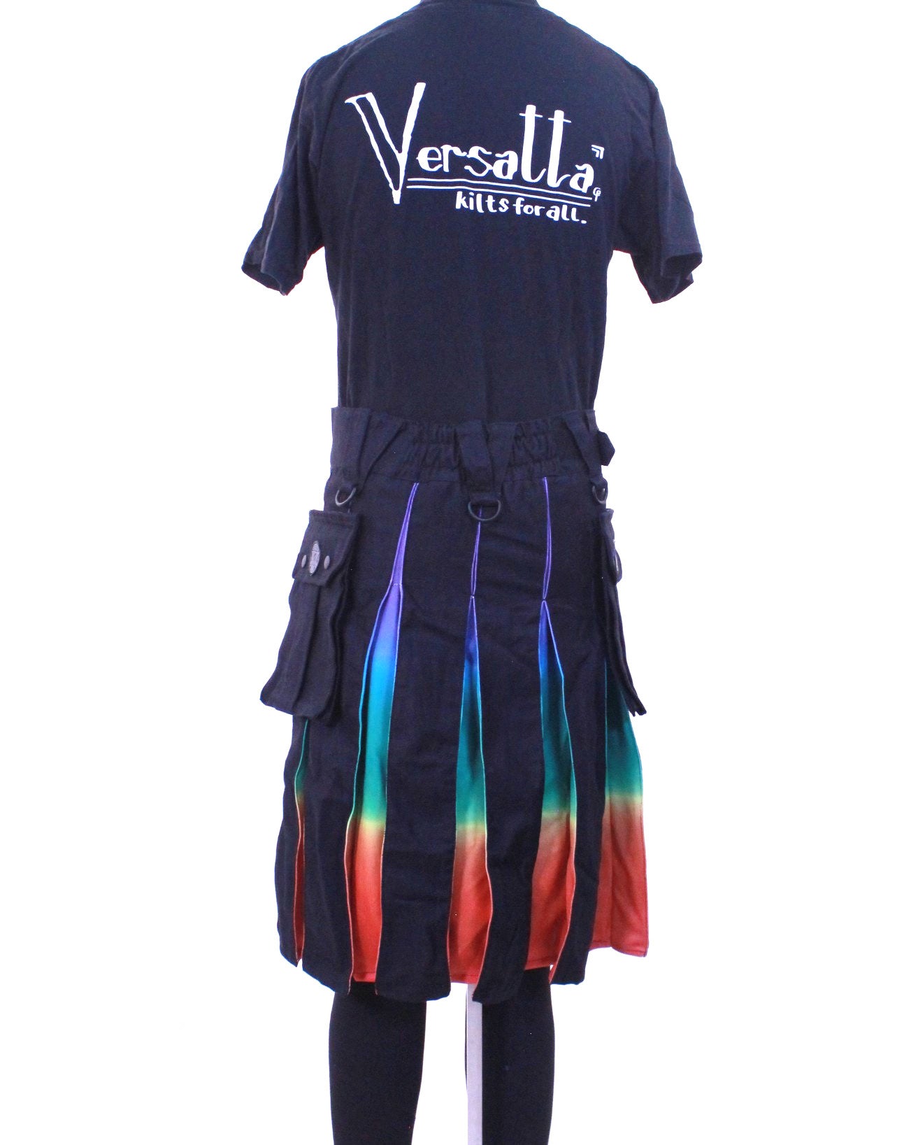 Versatta Big & Tall Rainbow Sunset Pride Hybrid Cargo Kilt - 25"