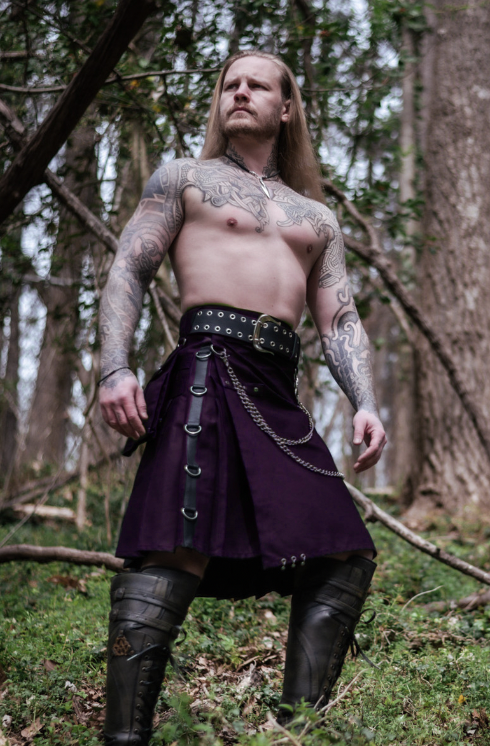 Versatta Gothic Cargo Kilt - Purple