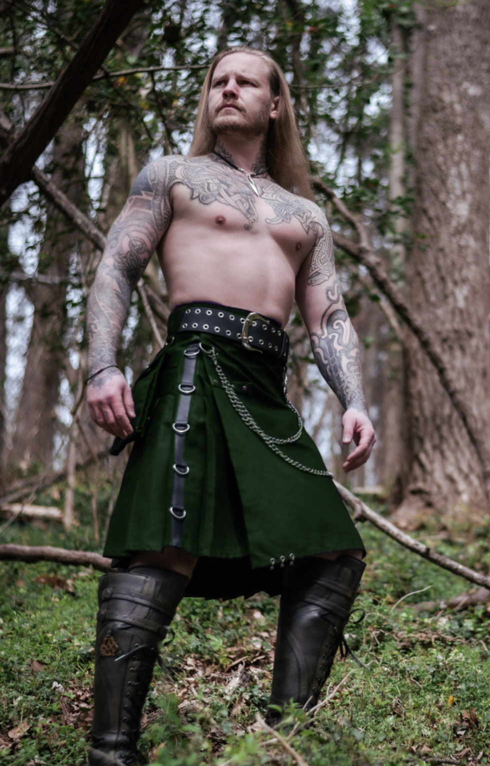 Versatta Gothic Cargo Kilt - Green