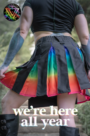Versatta Knee-Length Rainbow Sunset Pride Hybrid Cargo Kilt - 19"