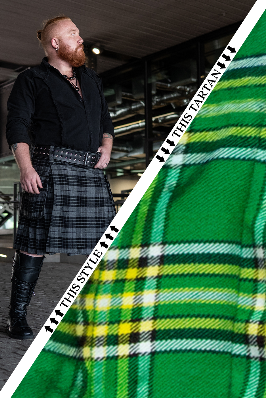 Versatta Tartan Cargo Kilt - Irish Pride