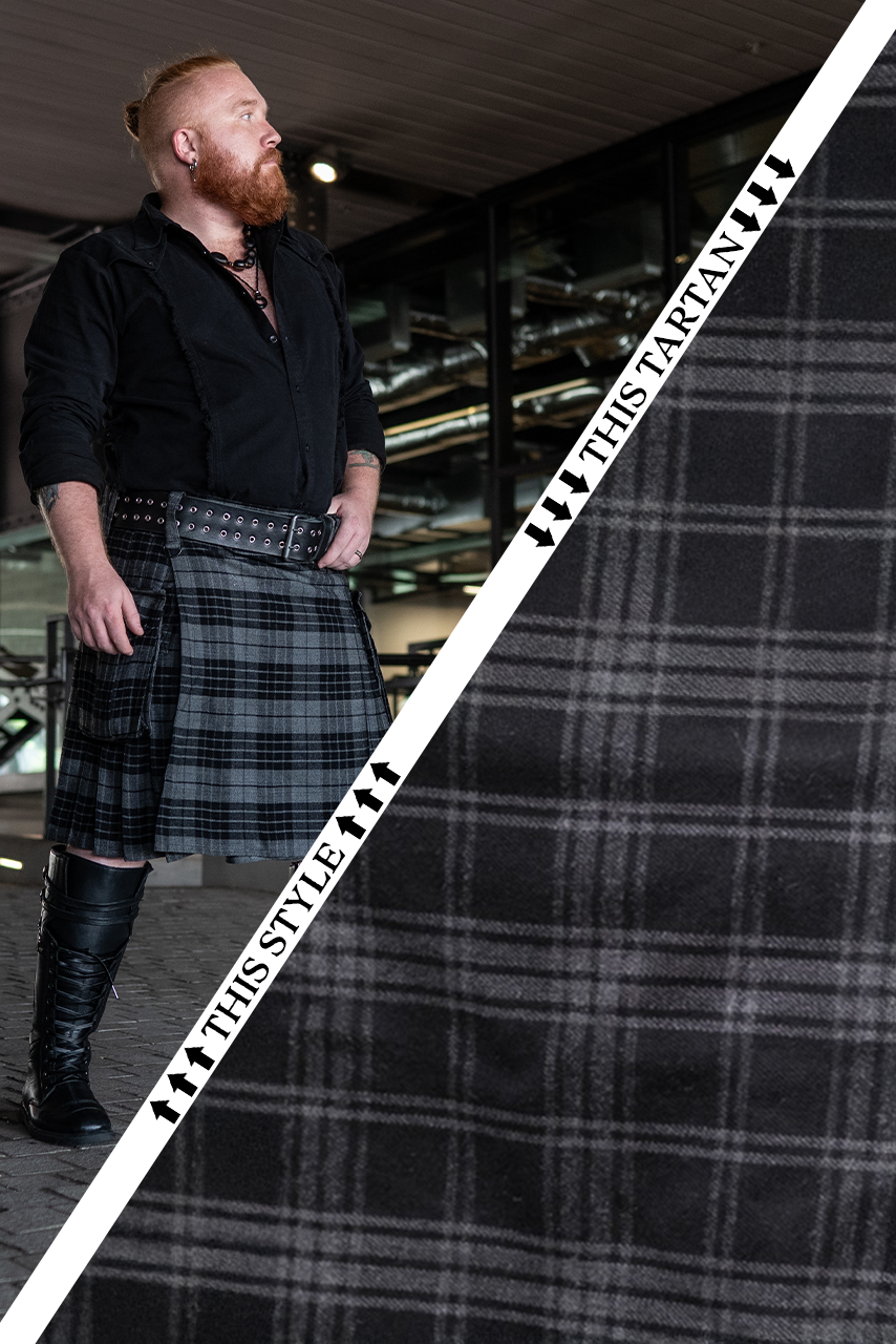 Versatta Tartan Cargo Kilt - Midnight
