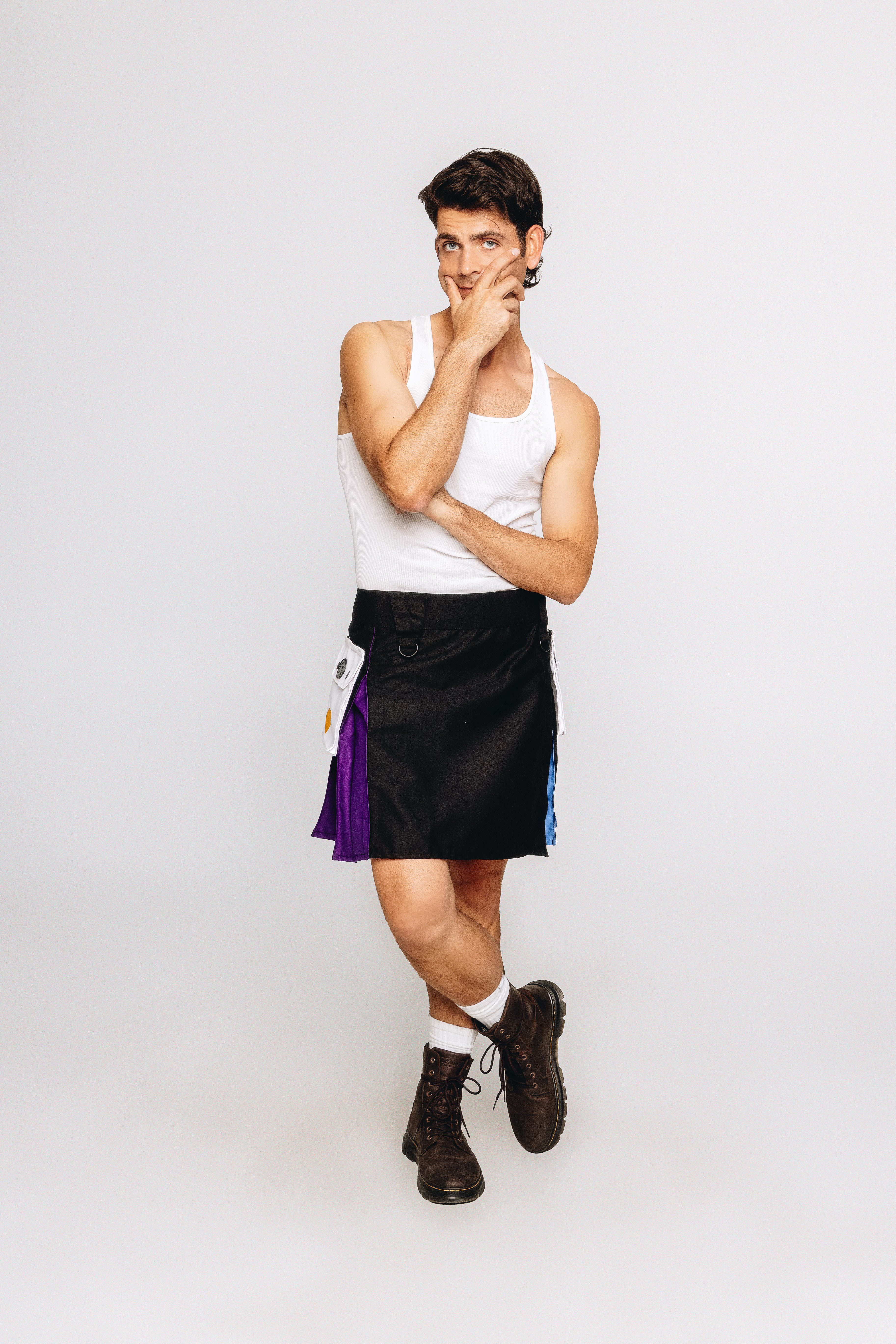 Versatta Knee-Length Polyam Pride Hybrid Cargo Kilt - 19"