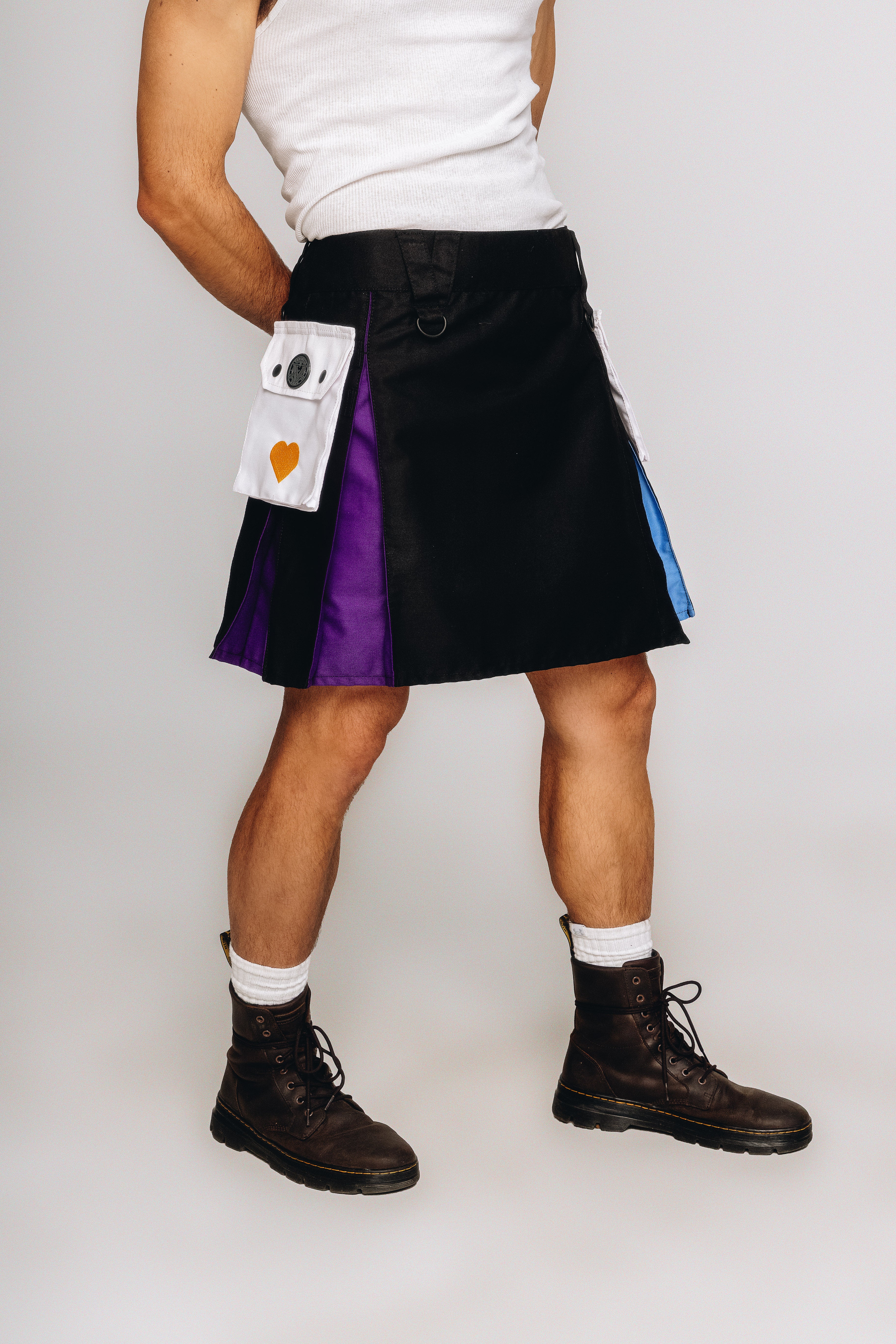 Versatta Knee-Length Polyam Pride Hybrid Cargo Kilt - 19"