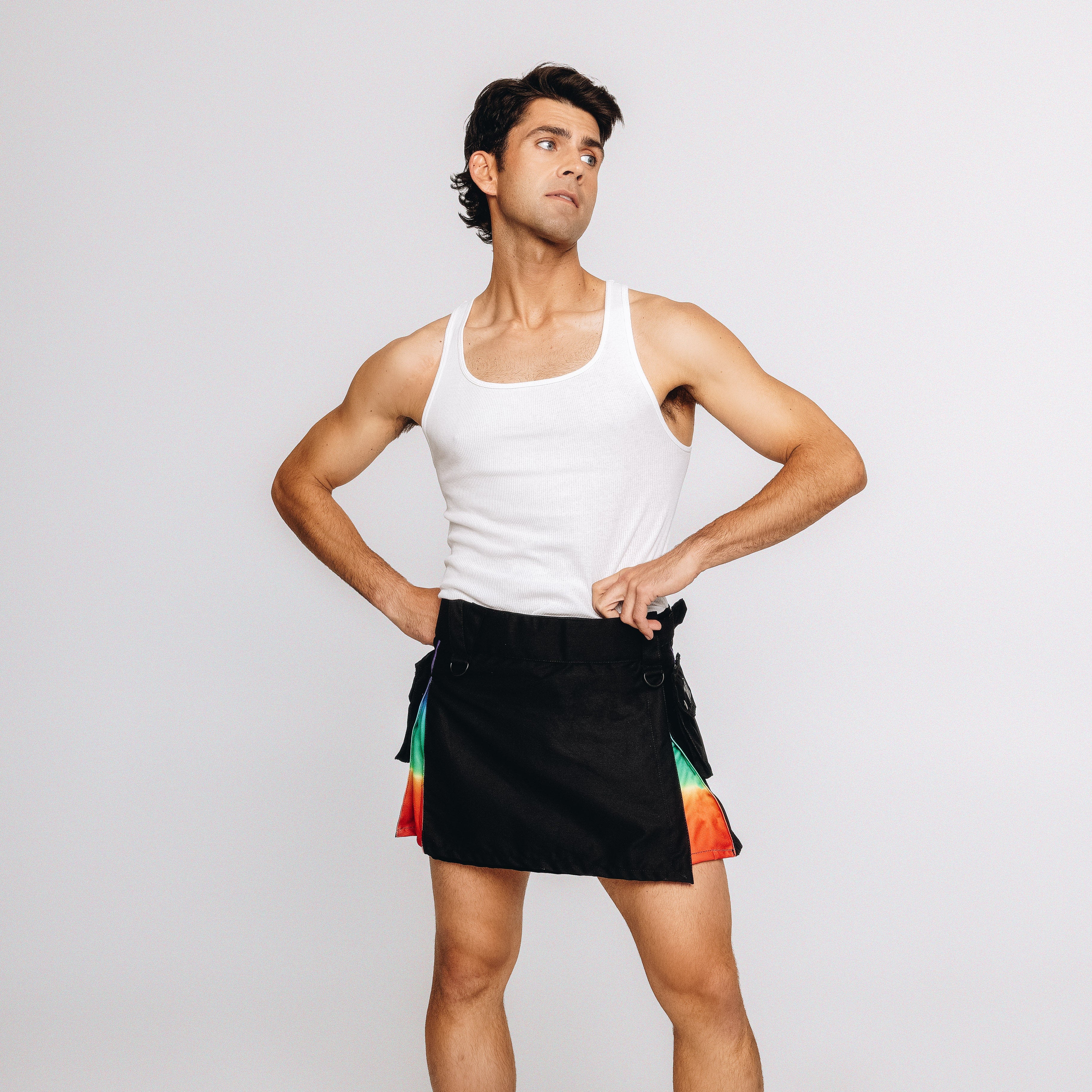 Versatta Mini Rainbow Sunset Pride Hybrid Cargo Kilt - 15"