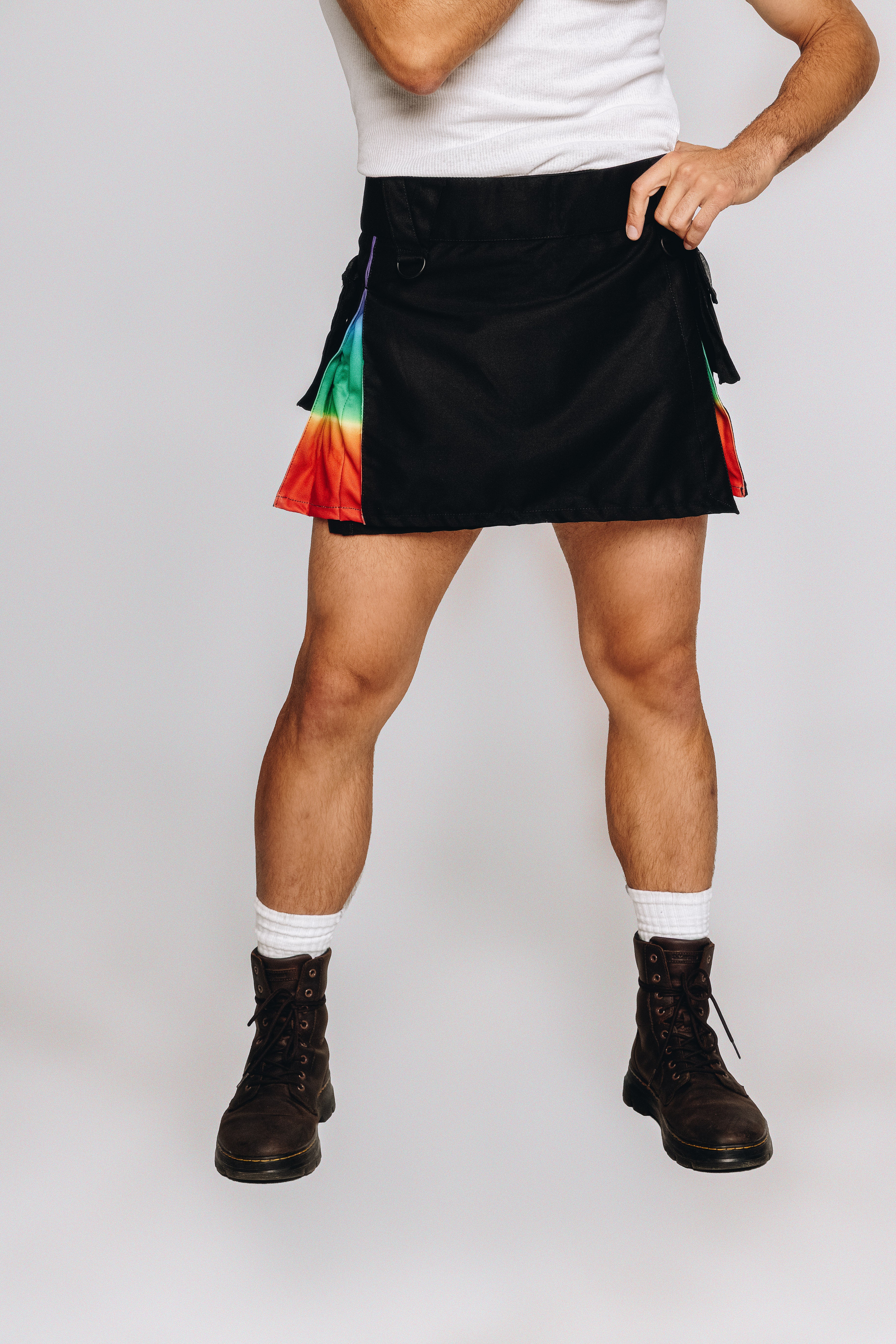 Versatta Mini Rainbow Sunset Pride Hybrid Cargo Kilt - 15"