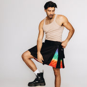 Versatta Knee-Length Rainbow Sunset Pride Hybrid Cargo Kilt - 19"