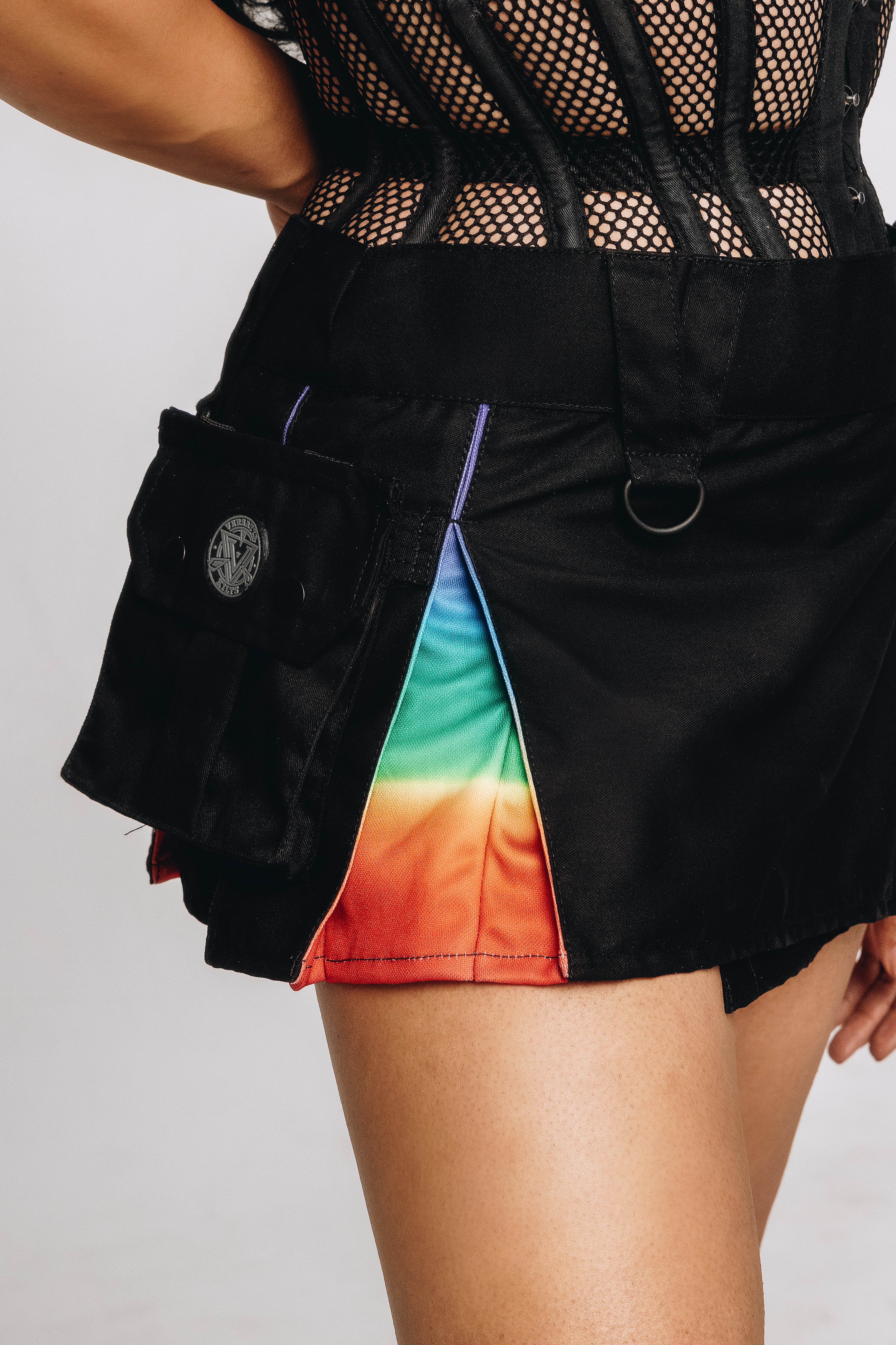 Versatta Micro Rainbow Sunset Pride Hybrid Cargo Kilt - 12"