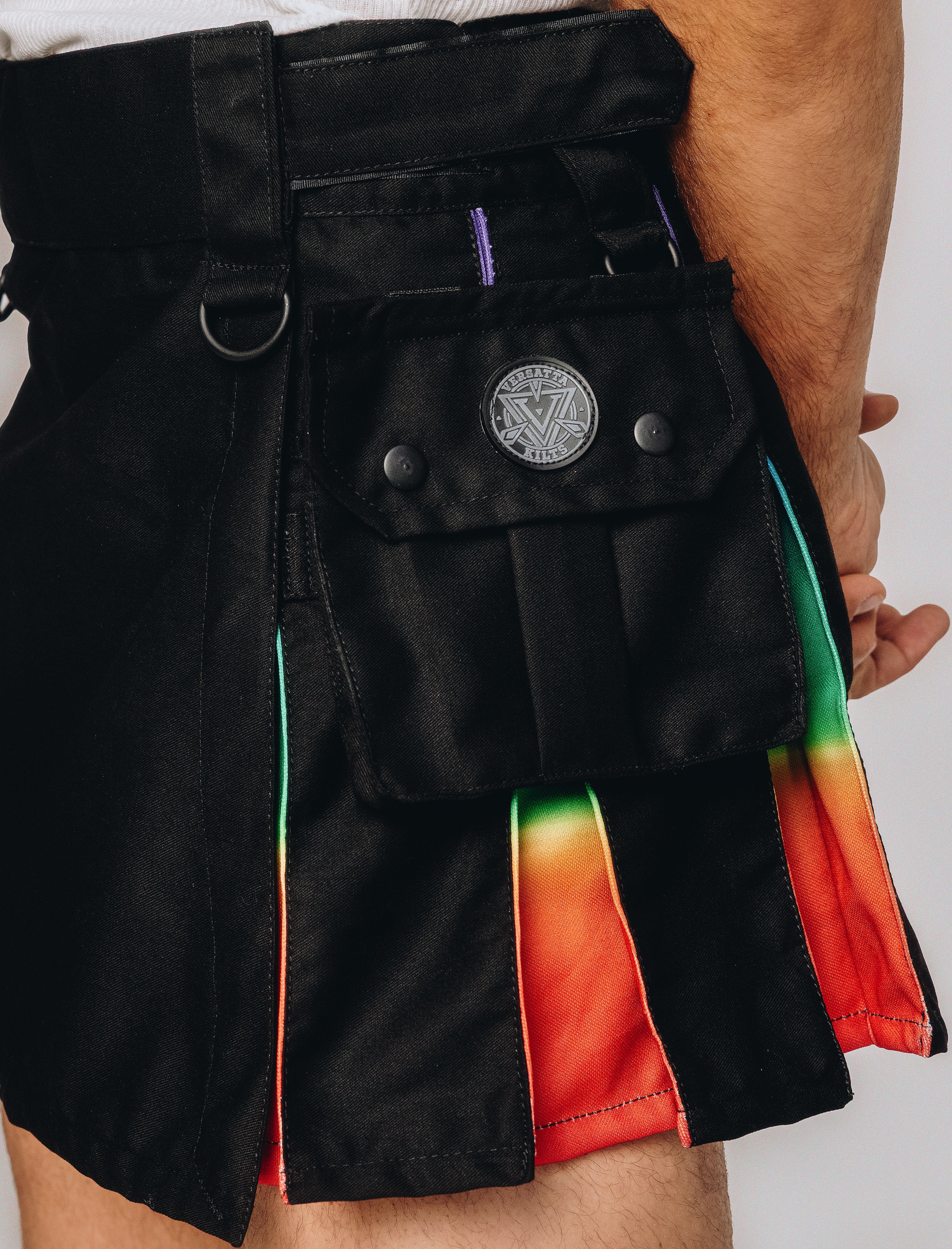 Versatta Mini Rainbow Sunset Pride Hybrid Cargo Kilt - 15"