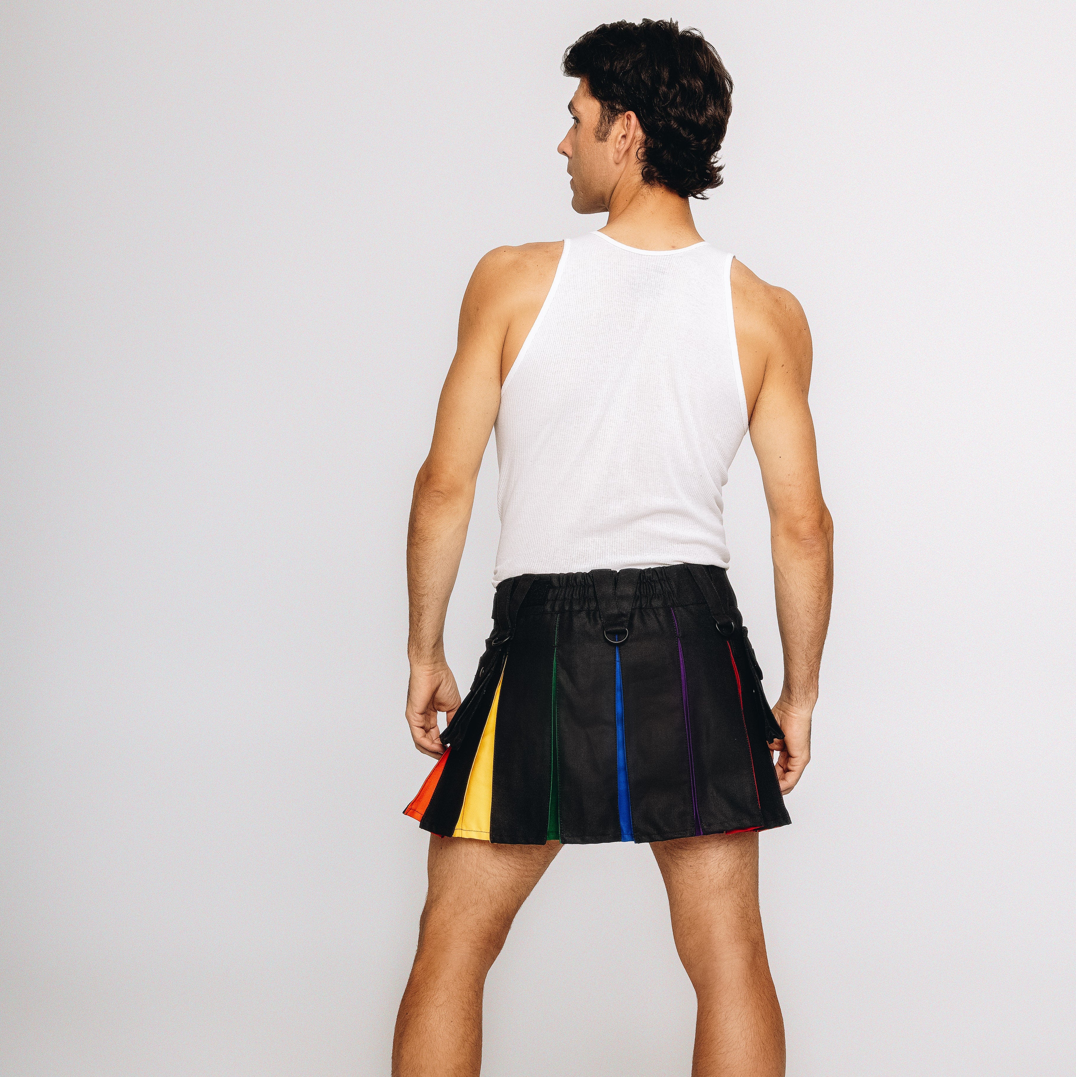 Versatta Mini Rainbow Pride Hybrid Cargo Kilt - 15"