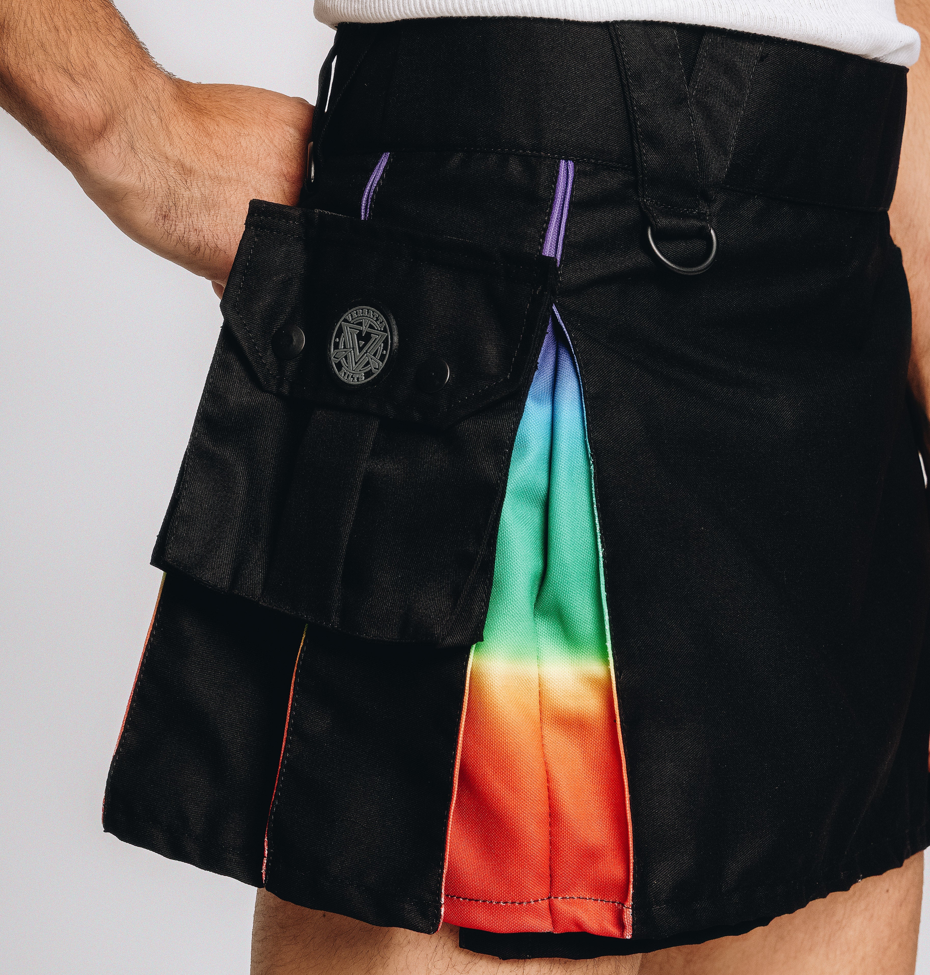 Versatta Mini Rainbow Sunset Pride Hybrid Cargo Kilt - 15"