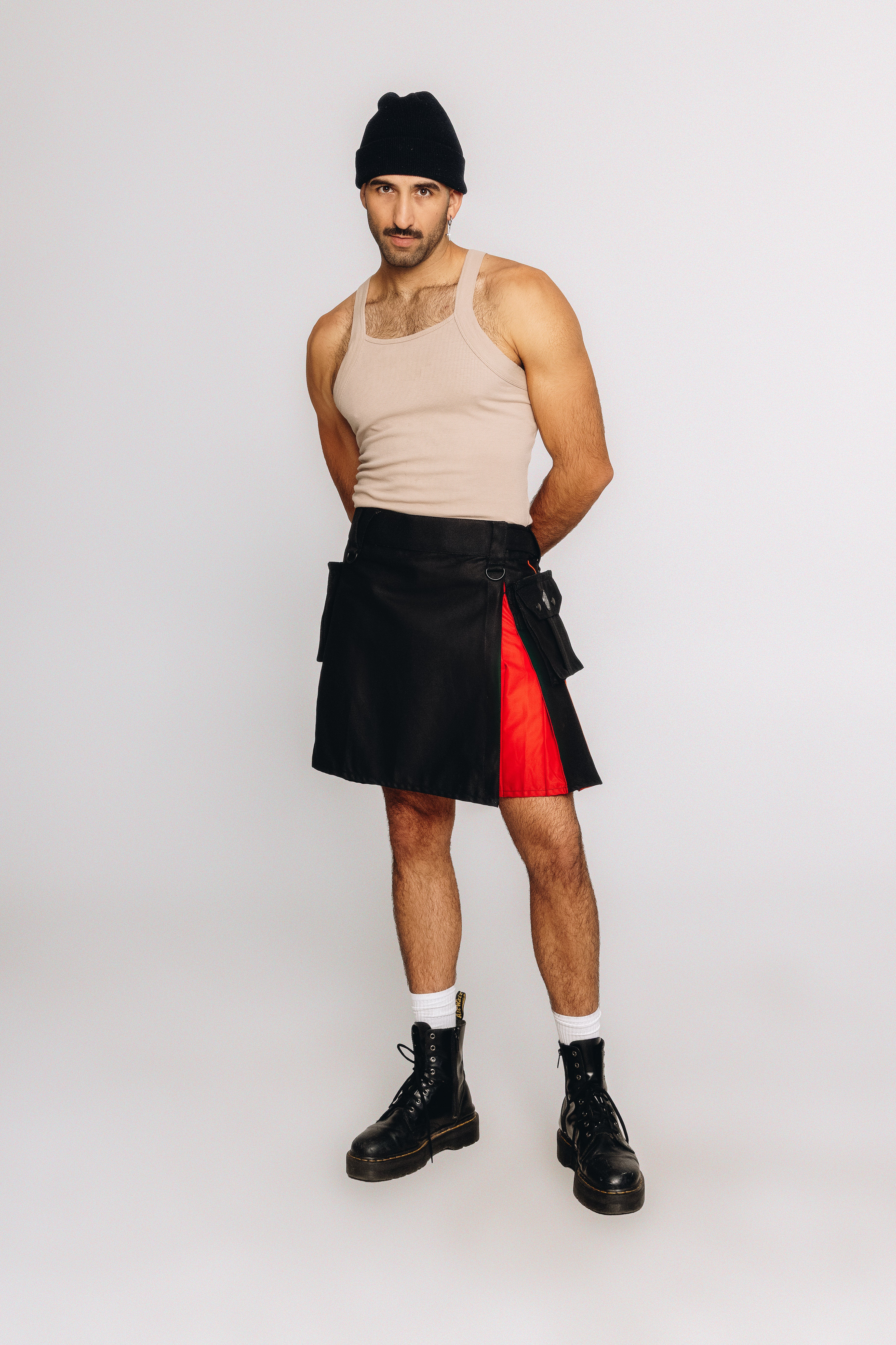 Versatta Knee-Length Rainbow Pride Hybrid Cargo Kilt - 19"