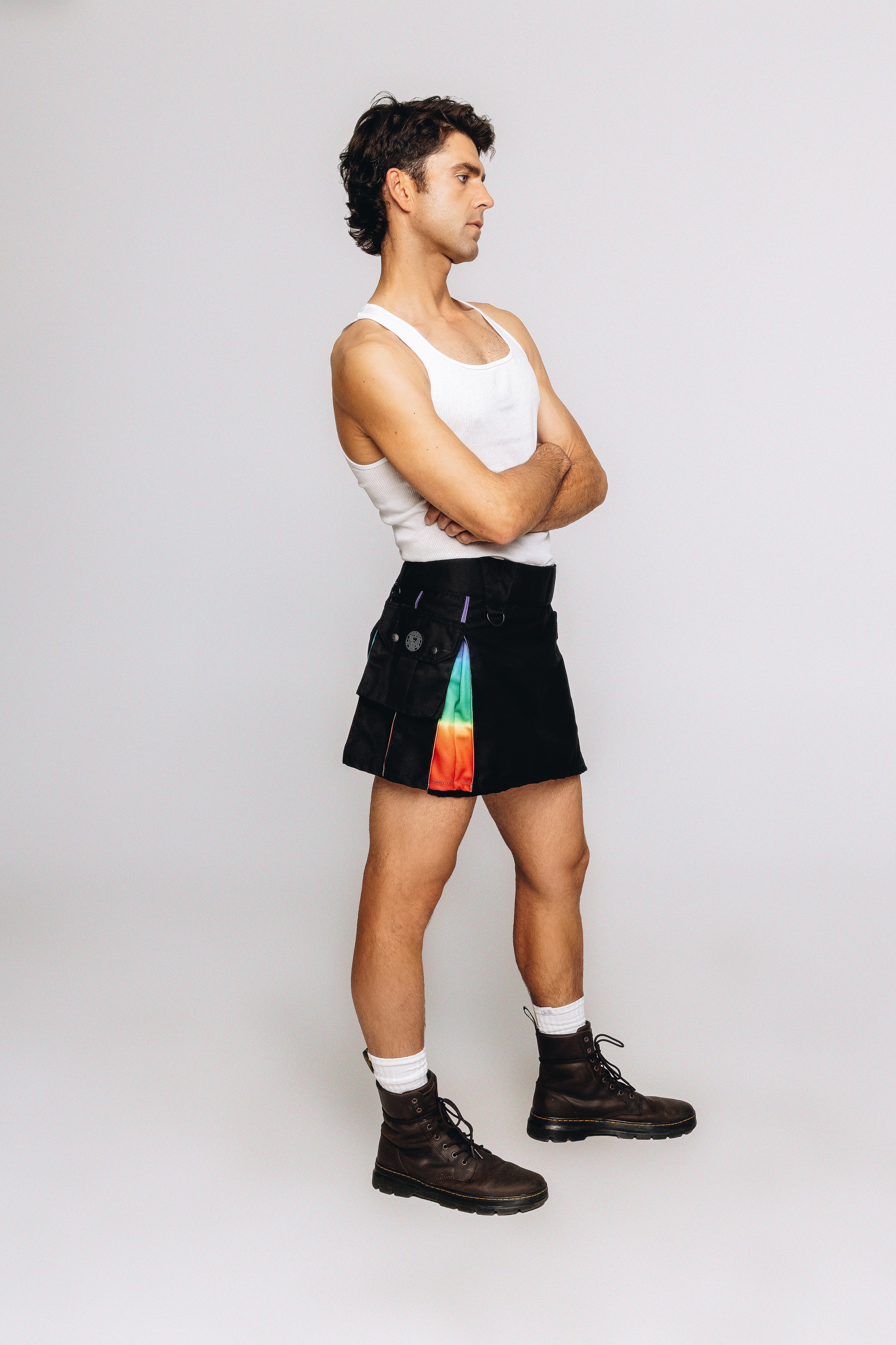 Versatta Mini Rainbow Sunset Pride Hybrid Cargo Kilt - 15"