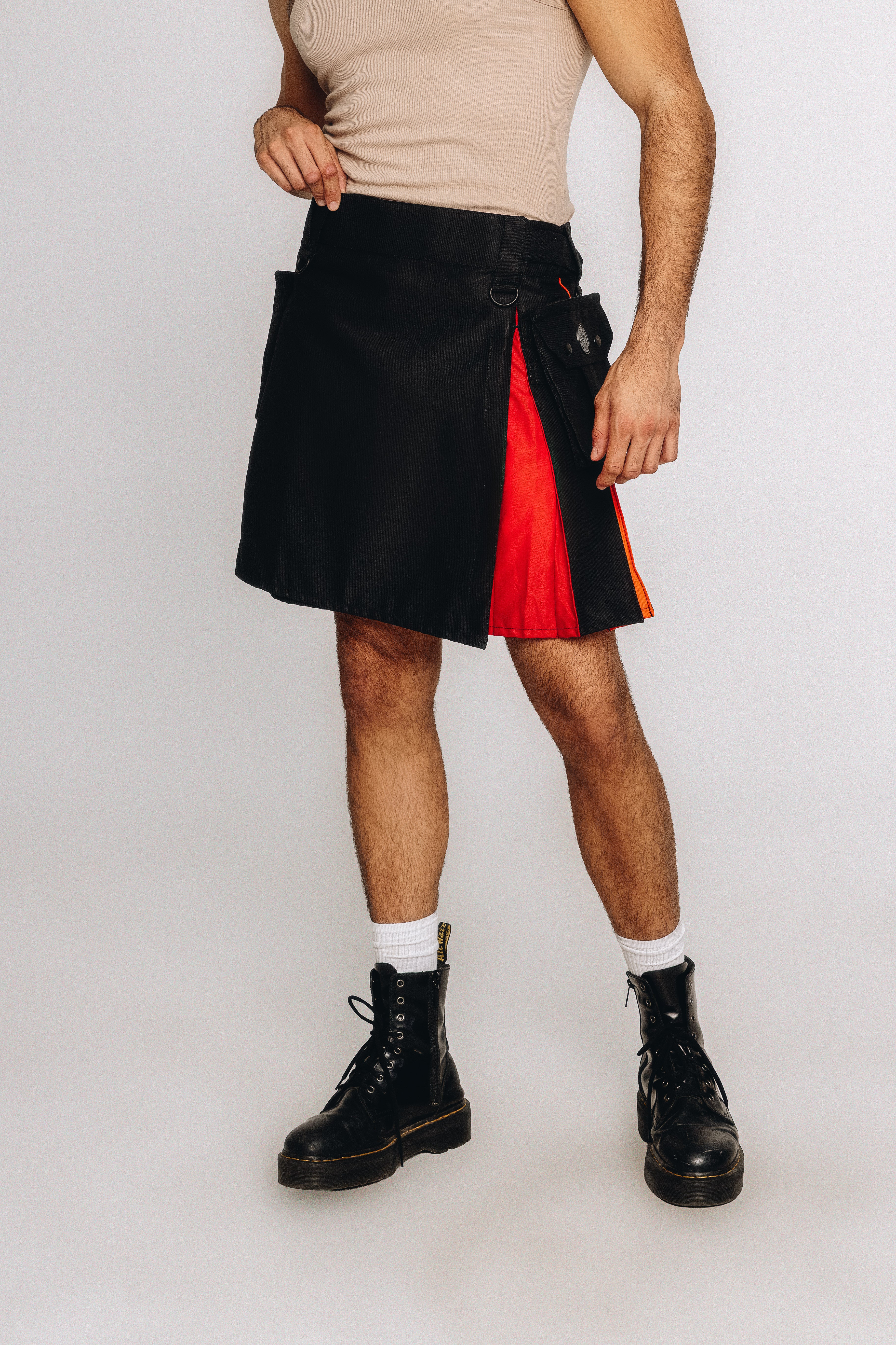 Versatta Knee-Length Rainbow Pride Hybrid Cargo Kilt - 19"